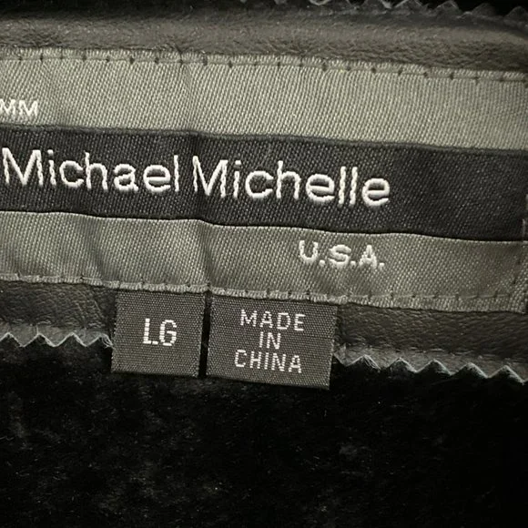 Michael Michelle Black Leather Bomber